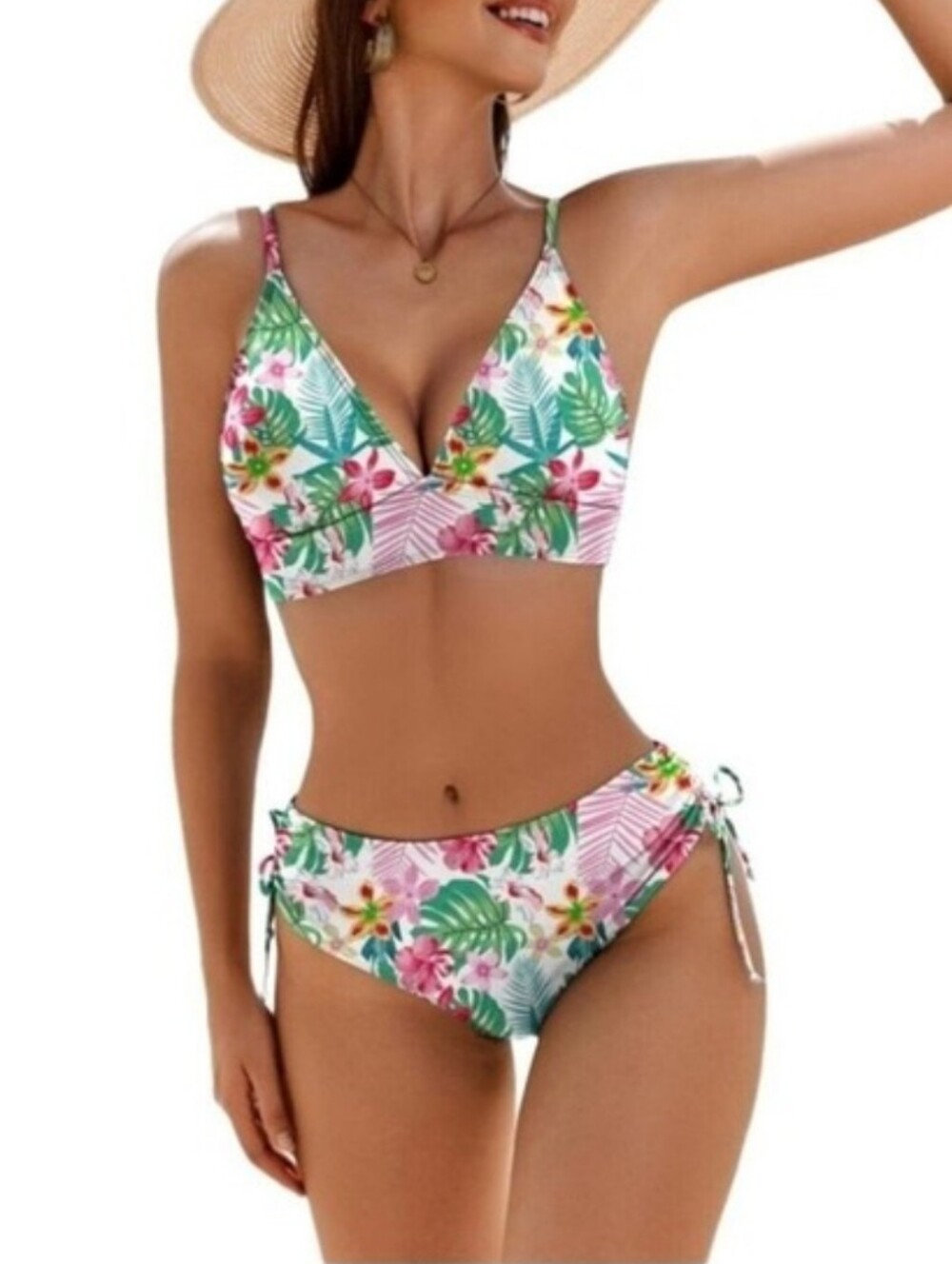 AI'MAGE 2 PIECE FLORAL BIKINI BATHING SWIMSUIT SIZE LARGE NWT